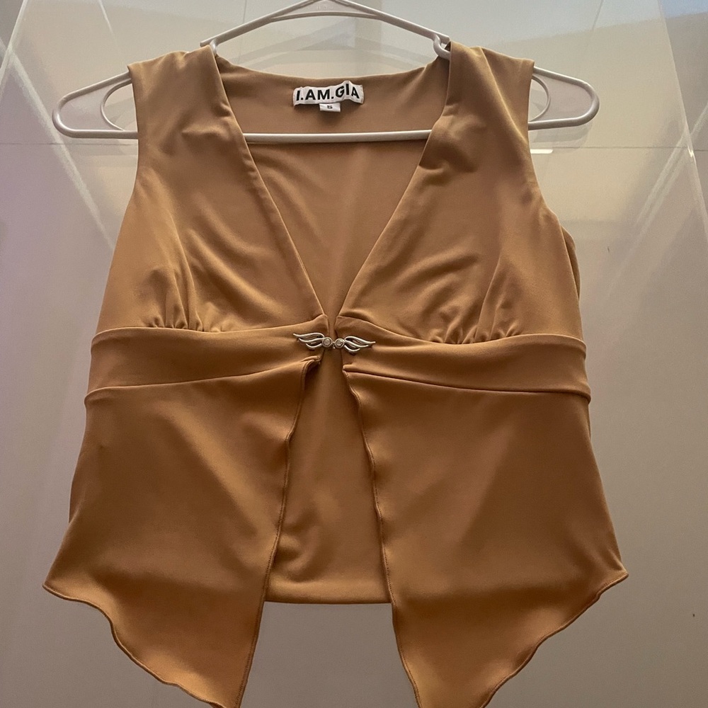 I.AM.GIA Gold Crop Top